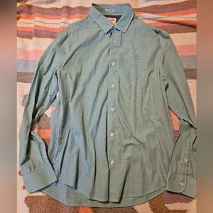 Penguin Casual Button up Dress Shirt size large Green